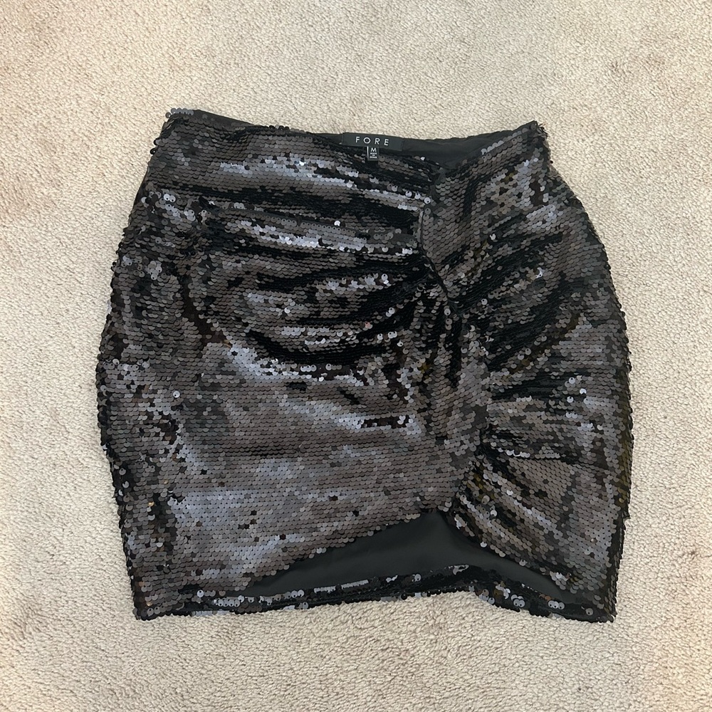 Black Sequins Skirt